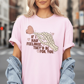 Unsentimental Skeleton Valentine Embroidered Comfort Tee - Thegiftio UK