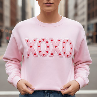 Warm Hugs & Valentine Dreams Embroidered Sweatshirt - Thegiftio UK