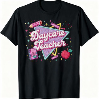 Cherished Memories - 90s Daycare Teacher Embroidered Unisex Tee - Thegiftio