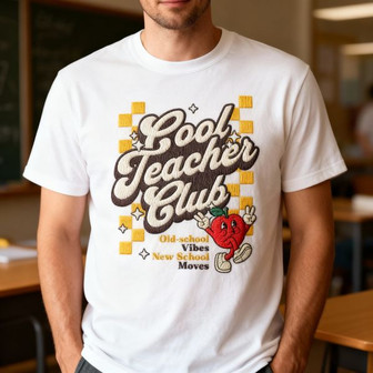 The Cool Teacher's 90s Club - Embroidered Comfort Colors Tee - Thegiftio UK