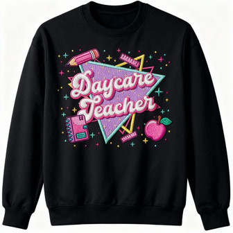 Daycare Hero Embroidered Sweatshirt - Cute Retro 90's Style - Thegiftio UK
