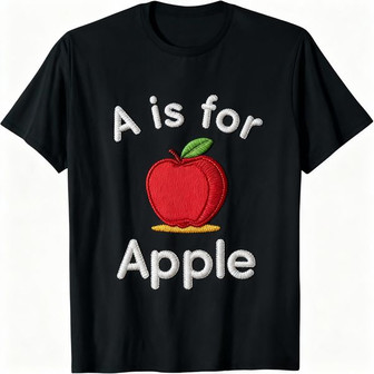 Embroidered Apple - Kindergarten Teacher's Unisex T-shirt Gift - Thegiftio