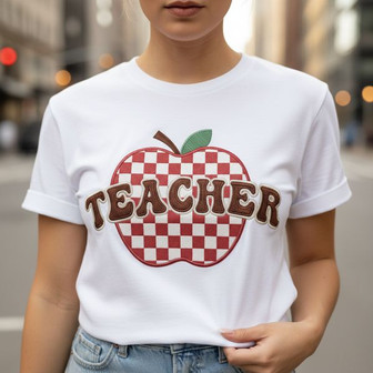 Groovy Teacher Appreciation Embroidered Unisex T-shirt Gift - Thegiftio UK