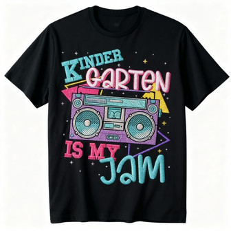 Joyful '90s Kindergarten Jam Embroidered Unisex T-shirt - Thegiftio UK