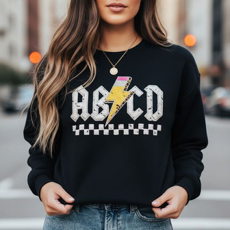 Teach Love Inspire - Retro ABCD Embroidered Sweatshirt for Teachers - Thegiftio UK