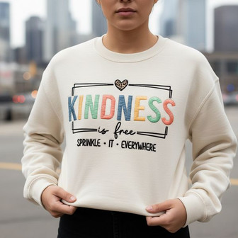 Cherish Kindness - Teacher Embroidered Sweatshirt, Positivity Gift - Thegiftio UK