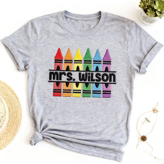 Custom Kindergarten Teacher Gift Embroidered Unisex T-shirt - Thegiftio