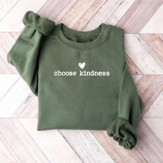 Choose Kindness - Positive Embroidered Sweatshirt Teacher Gift - Thegiftio UK