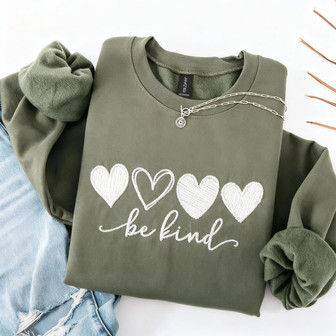 Wear Your Heart - Uplifting Kindness Embroidered Sweatshirt - Thegiftio UK