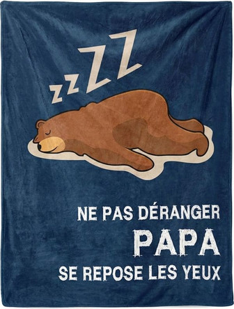 Einanmut Cadeau Papa, Cadeau Anniversaire Papa - Idee Plaid Couverture Ours Brun, Cadeau Fete Des Peres Et Noel Original - Cadeauxyz
