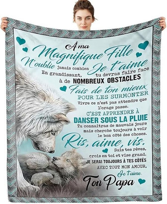 Plaid Personnalisée Cadeau à Ma Fille De La Part De Papa, Cadeaux Couverture D'Anniversaire Pour à Ma Fille, à Ma Fille Cadeau De Mariage Cadeaux De Graduation De NoëL, Cadeau 18 Ans Fille - Cadeauxyz