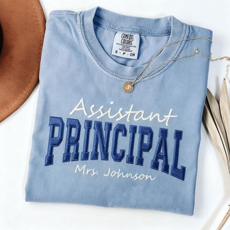 Best Assistant Principal Gift - Embroidered Comfort Colors Tee - Thegiftio UK