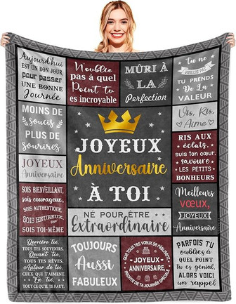 Cadeau Anniversaire Homme, Cadeau Homme Original Utile, Idee Cadeau Homme Papa Grand Pere Beau Pere Frere Ado GarçOn Anniversaire, Happy Birthday Gifts, Cadeau Homme Couverture - Cadeauxyz