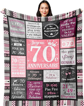 Cadeau Femme 70 Ans, 70 Ans Anniversaire Femme, Cadeau Anniversaire Pour Maman/Mamie/Marraine/Belle/Mere/Tante, Anniversaire 70 Ans Couverture , Joyeux Anniversaire, 70 Ans(1955) - Cadeauxyz