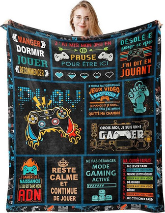 Cadeau Gamer, Couverture De Jeu VidéO, Couverture DrôLe Pour Homme, Cadeau Anniversaire, Idée Cadeau D'Anniversaire Pour Joueurs Homme, Adolescent, GarçOn, Anniversaire Ou Noël Couverture 130x150CM - Cadeauxyz