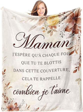 Cadeau Maman, Cadeau Anniversaire Maman - Idee Plaid Couverture Chaude, Cadeaux Mere, Cadeaux Fete Des Meres Original - Cadeauxyz