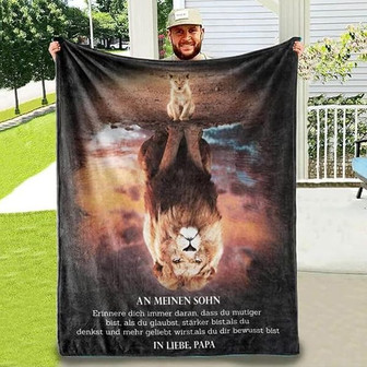 Couverture Douillette Douce Pour Papa Allemand Pour Fils, Courrier AéRien, Message Positif, Encourageant, Moelleux, Cadeau D'Anniversaire Pour Fils, Couverture En Flanelle - Cadeauxyz