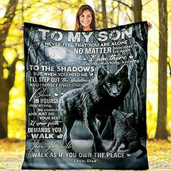 Couverture Douillette Douce Pour Papa Allemand Pour Fils, Courrier AéRien, Message Positif, Encourageant, Moelleux, Cadeau D'Anniversaire Pour Fils, Couverture En Flanelle - Cadeauxyz