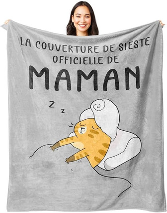 Juratar Cadeaux Maman,Cadeau Anniversaire Maman, Cadeau FêTe Des MèRes, 62 * 52IN Personnalisé Plaid Couverture Polaire - Cadeauxyz