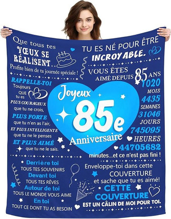 Original 85 Ans Homme Cadeau Plaid Couverture Cadeau D'Anniversaire Pour 85 Ans Papa Ami Mari Oncle Grand-PèRe Cadeau 85èMe Anniversaire Souvenir Idée Canapé Couverture De Sieste (85e) - Cadeauxyz