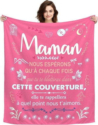 Original Cadeau Maman Plaid Couverture Polaire Idee Cadeau Anniversaire Maman MèRe Noel Fete Des Meres Couverture DéCoratif ChâLe (Maman-B) - Cadeauxyz
