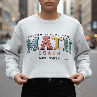 Unique Embroidered Sweatshirt - Personalized Math Coach Gift - Thegiftio
