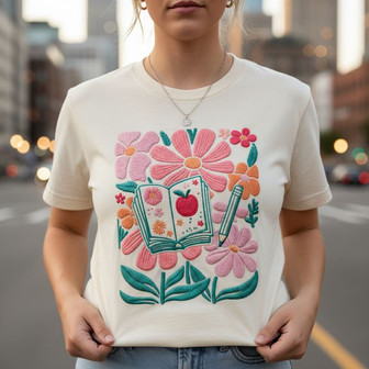 Bloom & Grow - Embroidered Teacher Comfort Colors Gift Shirt - Thegiftio UK
