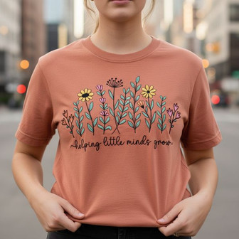 For Every Great Teacher - Floral Embroidered Comfort Colors T-shirt - Thegiftio UK