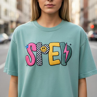 Heart of Inclusion - Teacher Embroidered Comfort Colors T-shirt - Thegiftio UK