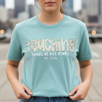Heart of SPED Teacher Embroidered Comfort Colors T-shirt - Thegiftio UK