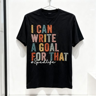Mastering IEP Goals - Embroidered Teacher T-shirt for SPED - Thegiftio UK