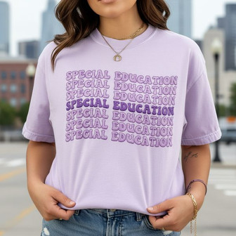Sped Teacher Embroidered Comfort Colors T-shirt Autism Gift Tee - Thegiftio UK