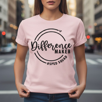 Celebrate the Difference - SPED Squad Embroidered Teacher T-shirt - Thegiftio UK