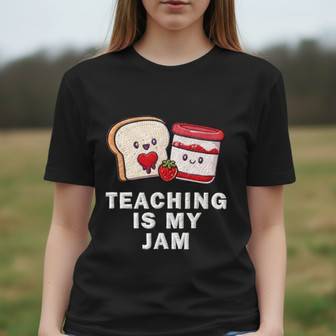 Love Every Lesson - Embroidered Teacher T-shirt Teaching Is My Jam - Thegiftio