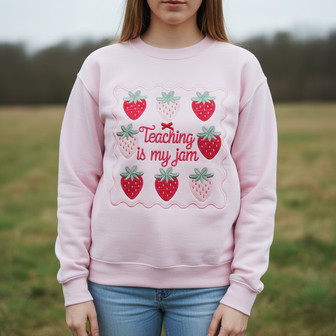 Teaching Is My Jam - The Embroidered Teacher Sweatshirt - Thegiftio UK