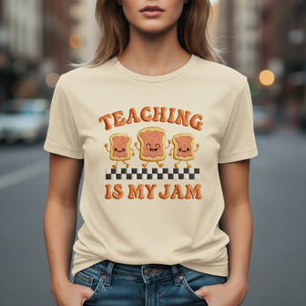 "Teaching Is My Jam" Embroidered Teacher T-shirt - Wear Your Heart - Thegiftio UK