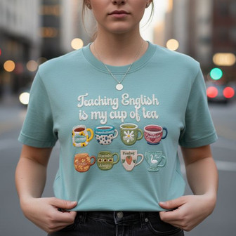 English Teacher Embroidered Comfort Colors T-shirt Gift - Thegiftio