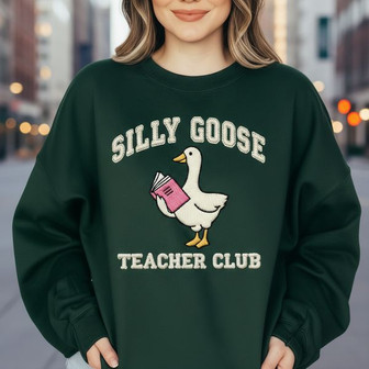Honk for Fun! This Silly Goose Embroidered Teacher Sweatshirt - Thegiftio UK