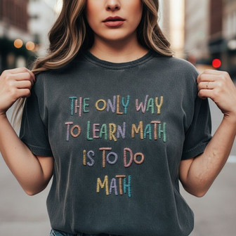 Inspiring Mathematics Teacher Embroidered Comfort Colors T-shirt - Thegiftio