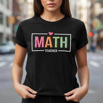 Math Lover's Joy - Inspirational Embroidered Teacher T-shirt - Thegiftio