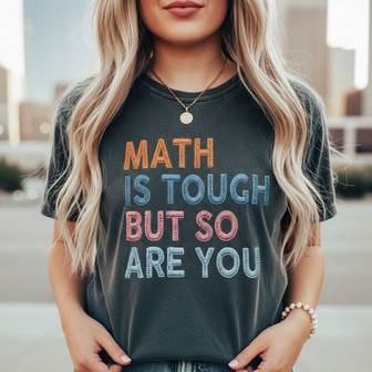Math Teacher Embroidered Comfort Colors T-shirt Academic Gift - Thegiftio