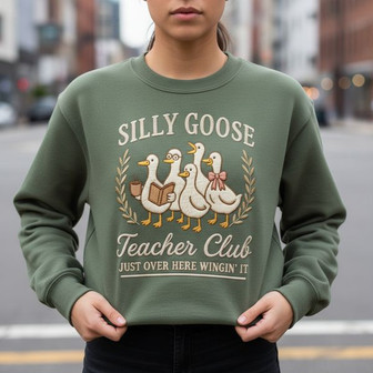 Playful Goose Style - Your New Embroidered Teacher Sweatshirt - Thegiftio UK