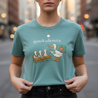 Embroidered Teacher Comfort Colors T-shirt Funny Goose Club - Thegiftio
