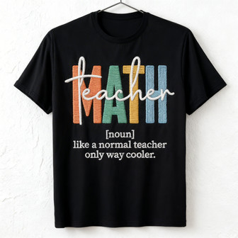 Embroidered Teacher T-shirt - The Literal Definition of Math Fun - Thegiftio