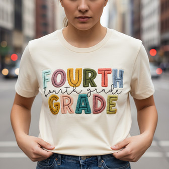 Empower Your Students - Embroidered Teacher T-shirt for 4th Grade - Thegiftio