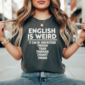Funny English Teacher Embroidered Comfort Colors T-shirt - Thegiftio