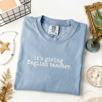 Funny Grammar Teacher Embroidered Comfort Colors T-shirt Gift - Thegiftio