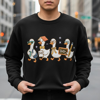 Giggle with Pi - Math Silly Goose Embroidered Teacher Sweatshirt - Thegiftio UK