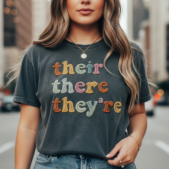 Grammar Matters Teacher Embroidered Comfort Colors T-shirt Tee - Thegiftio
