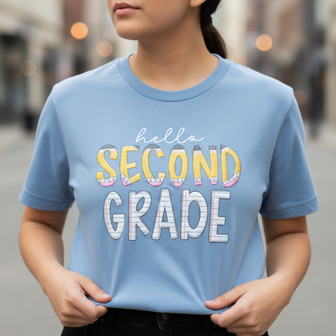 Inspiring 2nd Grade Teacher Embroidered Comfort Colors T-shirt - Thegiftio